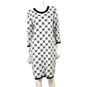 DKNY Black and White Patterned Dress!NWT! Size M